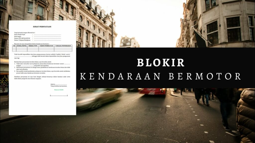 Surat Pernyataan Blokir Kendaraan Bermotor