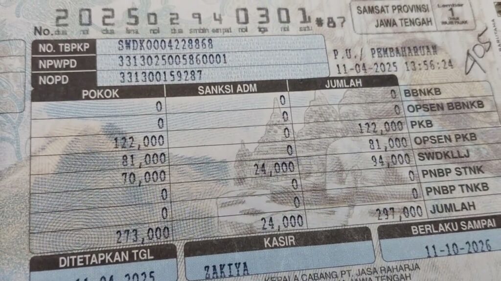 biaya pajak motor mati 10 tahun